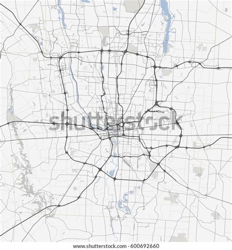 Map Columbus City Ohio Roads Stock Vector Royalty Free 600692660