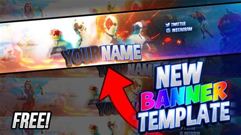 Free Fortnite Banner Template Photoshop Youtube