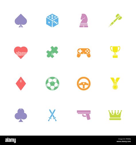 Jpeg Colorful Simple Flat Game Icon Set For Web Design User