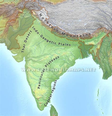 India Physiographic Regions India Physical Map Geography Map