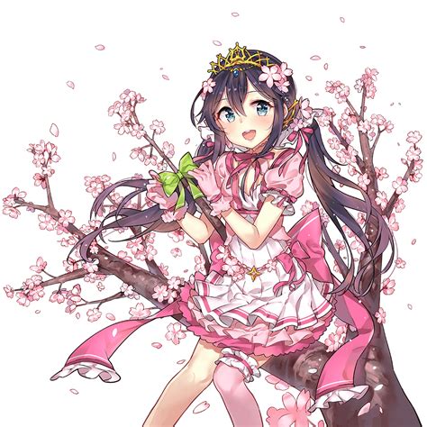 the big imageboard tbib aqua eyes artist request black hair bow branch cherry blossoms