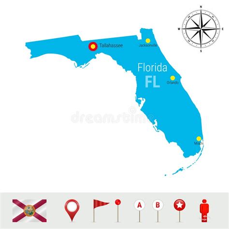 Florida Map Navigation Stock Illustrations 280 Florida Map Navigation