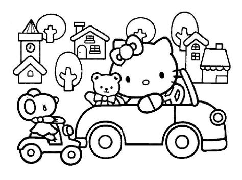Coloriage de Hello Kitty à imprimer pour enfants  Coloriages Hello