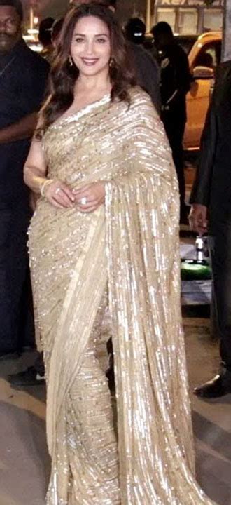 Bollywood Beauty Madhuri Dixit In Party Wear Full Sequence Work Saree