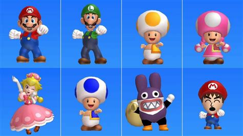 New Super Mario Bros U Deluxe All Playable Characters Youtube