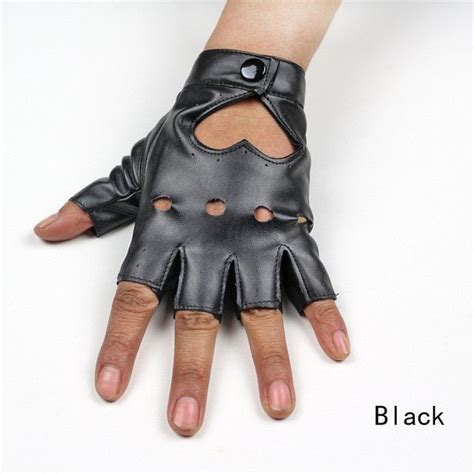Longkeeper Female Dance Gloves Semi Finger Gloves Party Show Leather