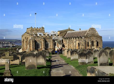 View Of Church Of Saint Mary And Gravestones Abbey Lane Whitby North
