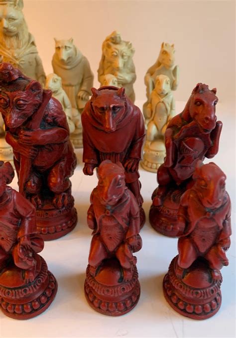 Reynard Chess Set Of Woodland Animals At 1stdibs