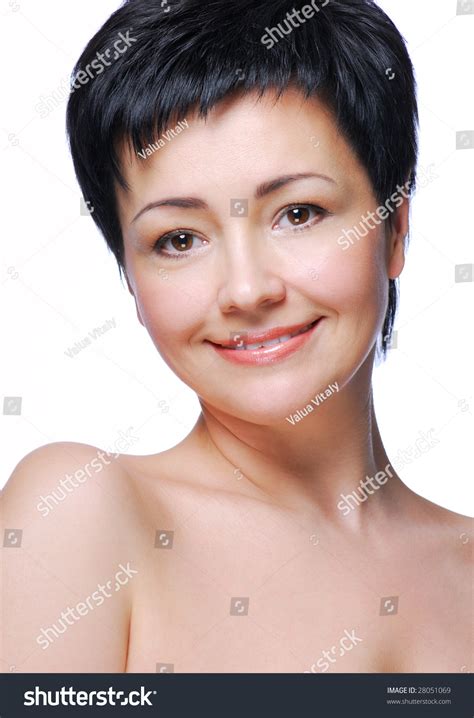 Pretty Face And Nude Shoulders Of Beautiful Mid Adult