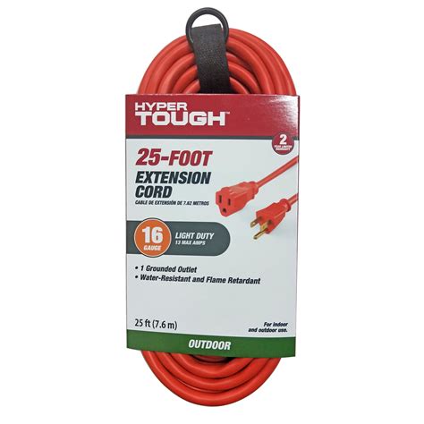 Hyper Tough 25ft 163 Extension Cord Orange For Outdoor Use