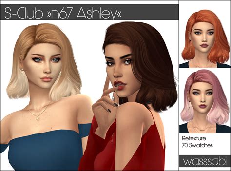 N S Club Ashley Hair Retextured At Wasssabi Sims Sims Updates