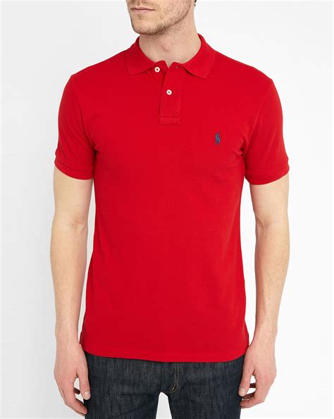 Polo Ralph Lauren Slim Fit Red Polo Shirt In Red For Men Lyst