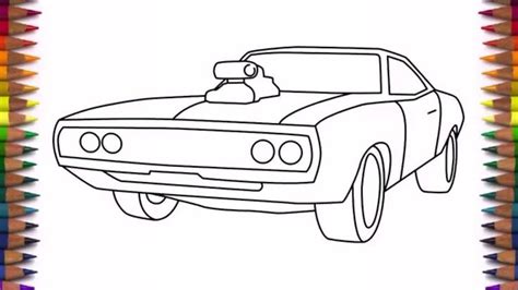 How To Draw A Car Dodge Charger 1970 Step By Step Easy For Kids And