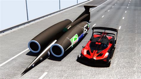 Bugatti Bolide Gtr Concept Vs Thrust Ssc Crash At 3000 Kmh Youtube