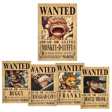 One Piece Wanted Posters Luffy Nami Zoro Free Shipping