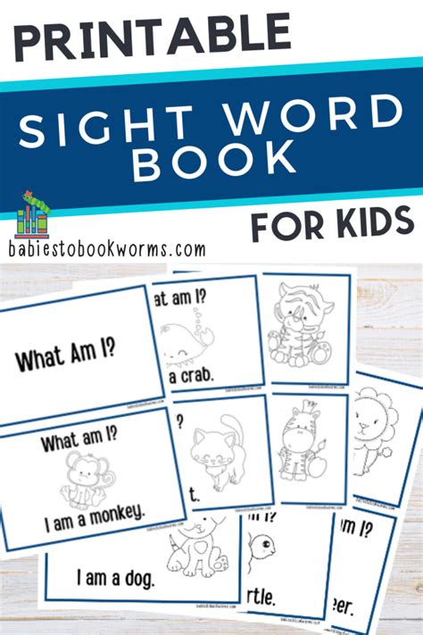 Printable Sight Word Book For Kids Babies To Bookworms
