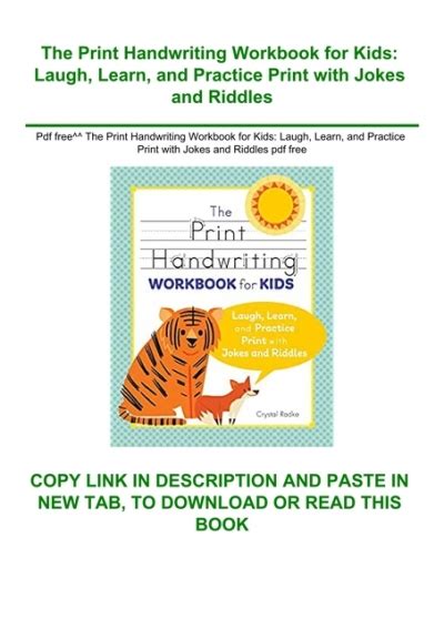 Pdf Free The Print Handwriting Workbook For Kids Laugh Learn And