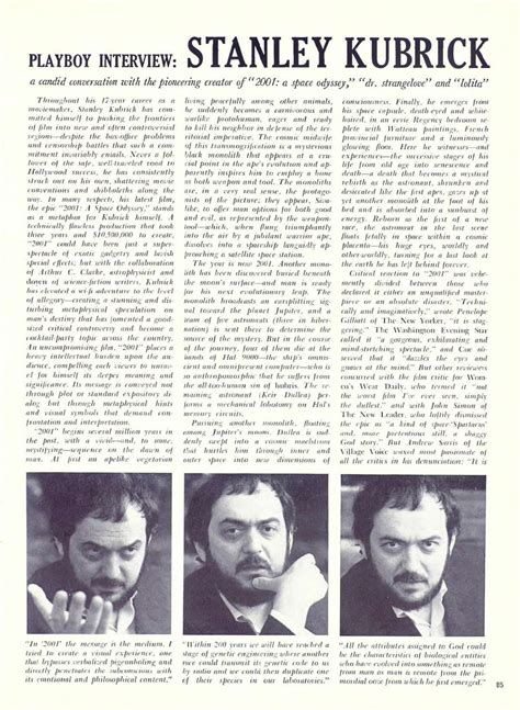 Stanley Kubrick Playboy Interview 1968 By Eric Norden Scraps