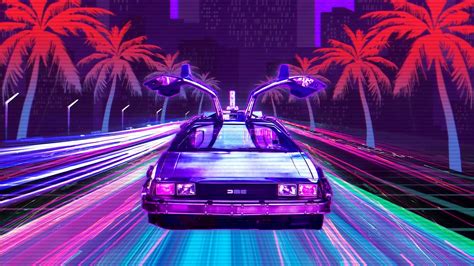 Retro Lux Car Retrowave 4k Hd Vaporwave Wallpapers Hd