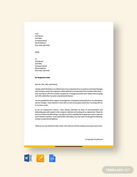 Manager Resignation Letter 12 Examples Format Sample Examples