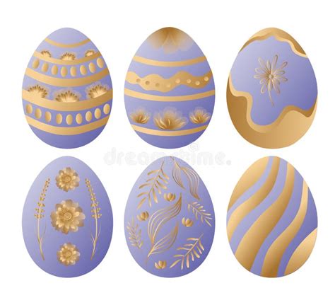 Easter Vector Illustration Set Of Colored Easter Eggs Six Beautiful