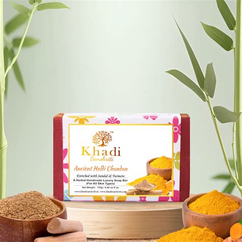Khadi Sanskriti Pack Of 3 Ancient Haldi Chandan Herbal Soaps
