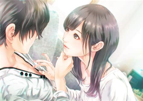 Download 1280x730 Anime Couple Romance Semi Realistic Cute Brown