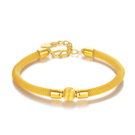 Pure 24k Yellow Gold Bangle Women Heavy Gold Ball Bangle 162gbangles