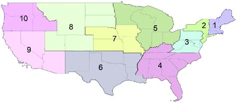 Figure A1 Map Of The Standard Federal Regions Data Sources Standard