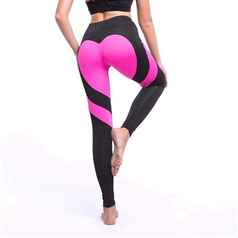 Fittoo Womens Heart Shape Yoga Pants Sport Pants Workout Black Size