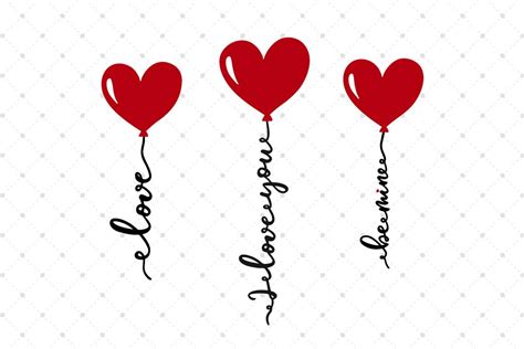 Valentines Day Heart Balloon Svg Cut Files