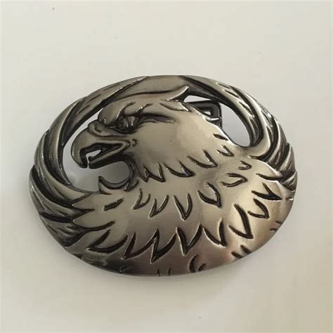 Retail New High Quality Oval Cool 3d Silver Eagle Mens Belt Buckle