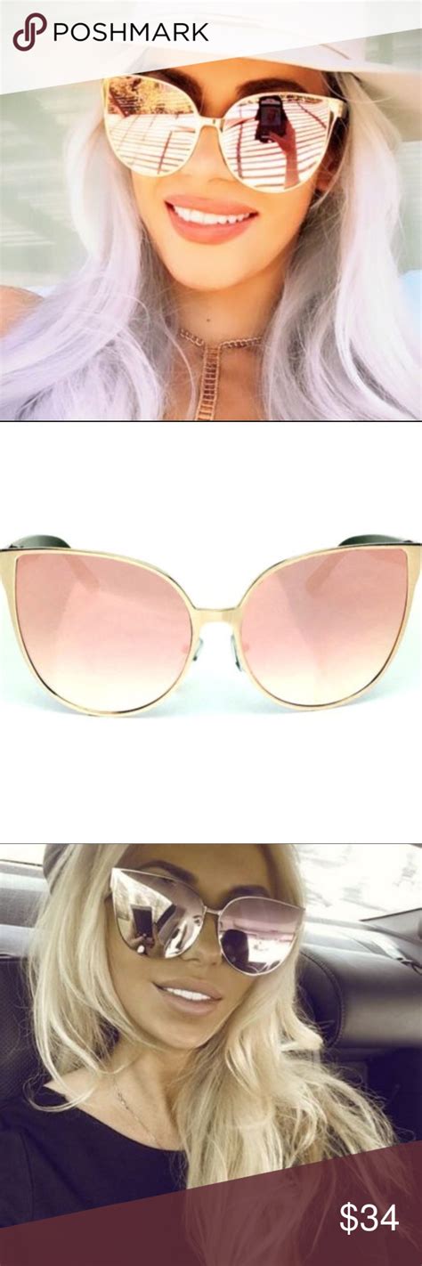 Nwt Pink Oversized Cateye Sunglasses New Pink Retro Vintage Sunglasses Oversized Glam Cat Eye
