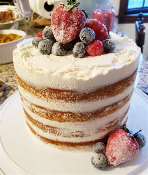 Sugared Fruit Naked Cake Cakecentral Com