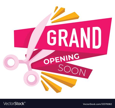Grand Opening Soon Announcement New Shop Vector Image