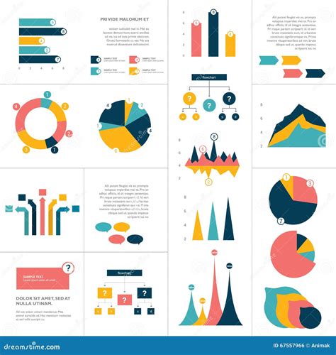 Sistema Grande De Elementos Planos Del Infographics La Carta Gráfico