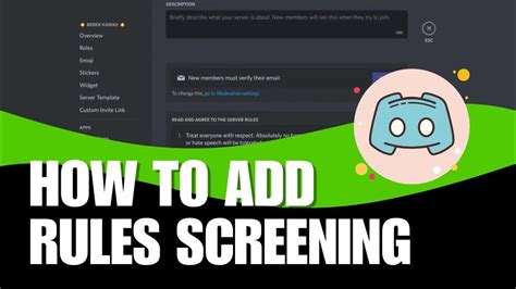 How To Add Rules Screening To Discord Server Youtube