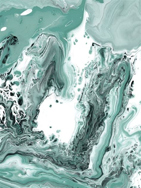 Abstract Art Green Wave Painting Creative Abstract Hand Painted