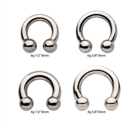 Titanium Internally Threaded Basic Big Gauge Circular Barbells 6 Gauge