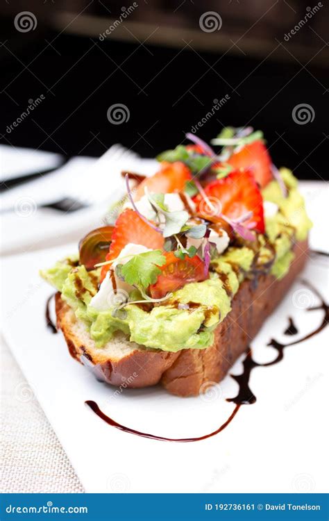 Avocado Toast Stock Image Image Of Open Copy Table 192736161