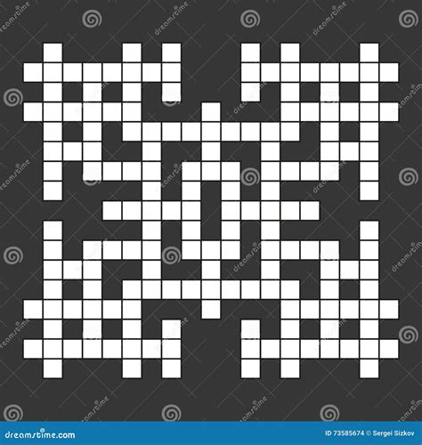 Empty Squares British Style Crossword Grid Vector Stock Vector