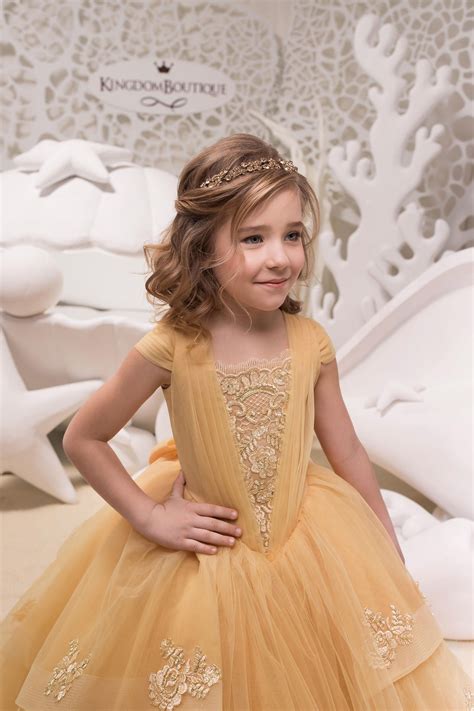 4.4 out of 5 stars. Gold Lace Tulle Belle Dress - Birthday Wedding party Bridesmaid Holiday Gold Tulle Lace Belle ...