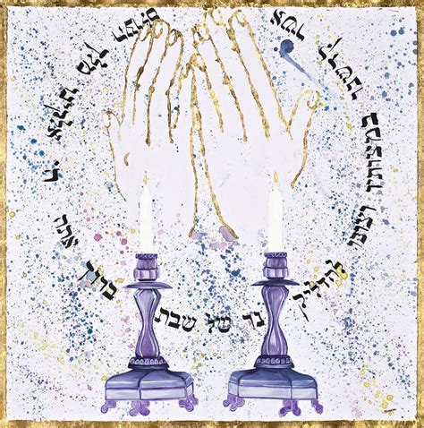 Shabbat Candles Lighting Judaica Fine Art Avigael Creation