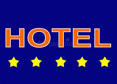 Illustration Sign Logo Five Star Hotel Sun On Blue Background Stock