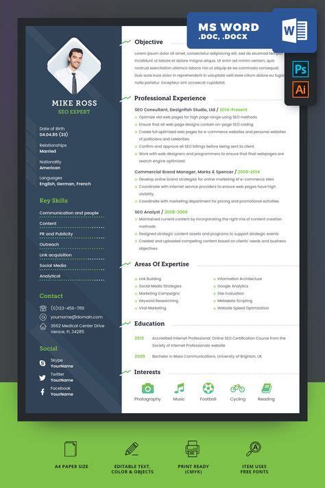 Recruiters want to be able to quickly access your information without hunting or developing eye strain, so you want your resume to be neat and professional. SEO Expert Resume Template - screenshot in 2020 | Resume ...
