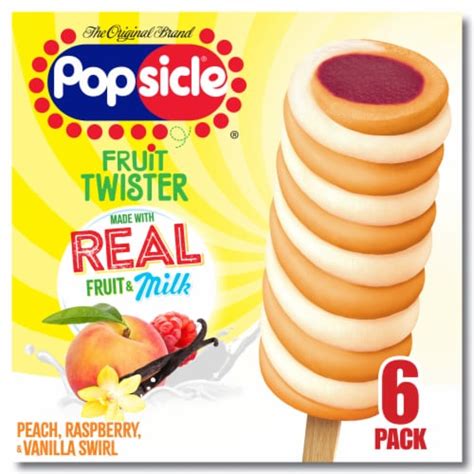 Popsicle Fruit Twister Peach Raspberry Vanilla Swirl With Real Fruit And Milk Ice Cream Pops 16 2