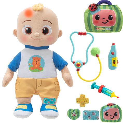 Cocomelon Boo Boo Jj Deluxe Feature Plush Includes Doctor Checkup Bag Bandages And