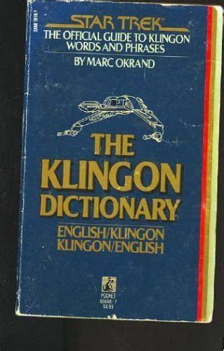 The Klingon Dictionary English By Okrand New 1985 Bennettbooksltd