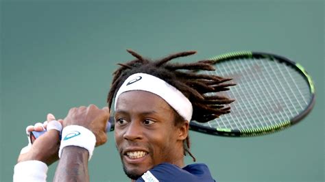 Gael Monfils and Marin Cilic in action in Indian Wells quarter-finals ...