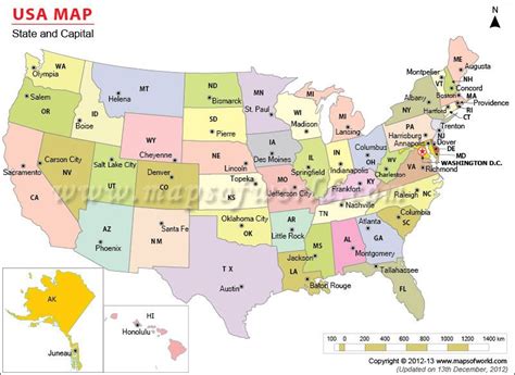 Us Map States And Capitals Map United States Capitals